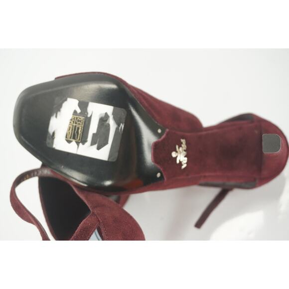 Prada Armarnato Suede Leather Ankle-Strap Slide Sandals - Picture 7 of 10